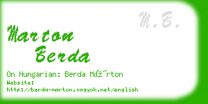 marton berda business card